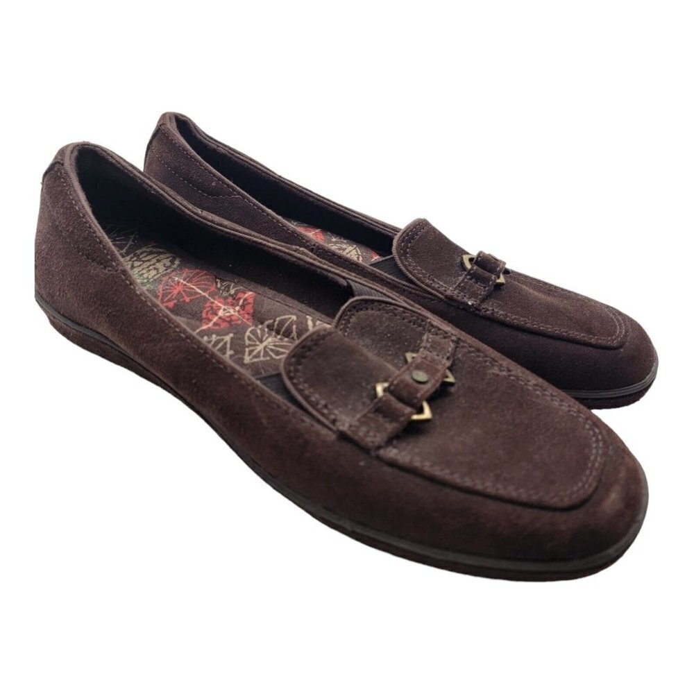 Grasshopper Shoes Women's Size 8.5 Brown Flats Loafer Comfort Slip On Career